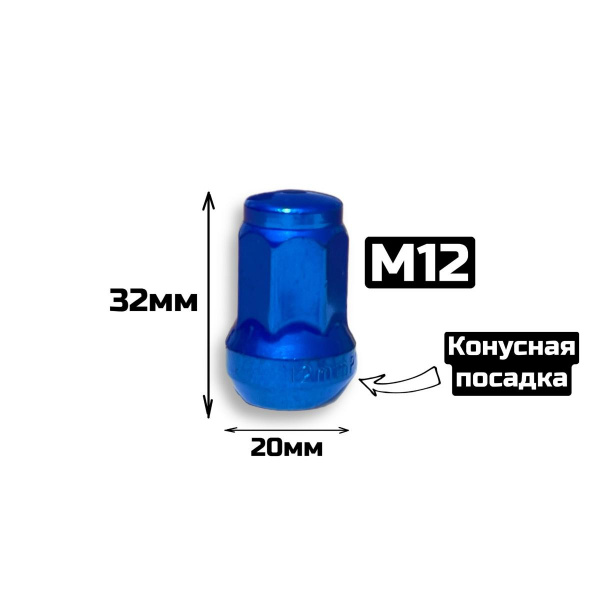 Гайки-секретки Taigiro M12*1.5 синие