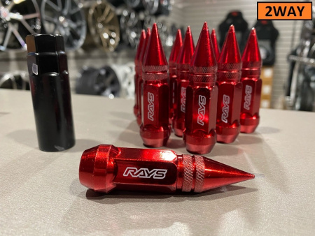 Гайки RAYS пики 1.5 красные